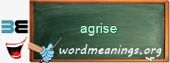 WordMeaning blackboard for agrise